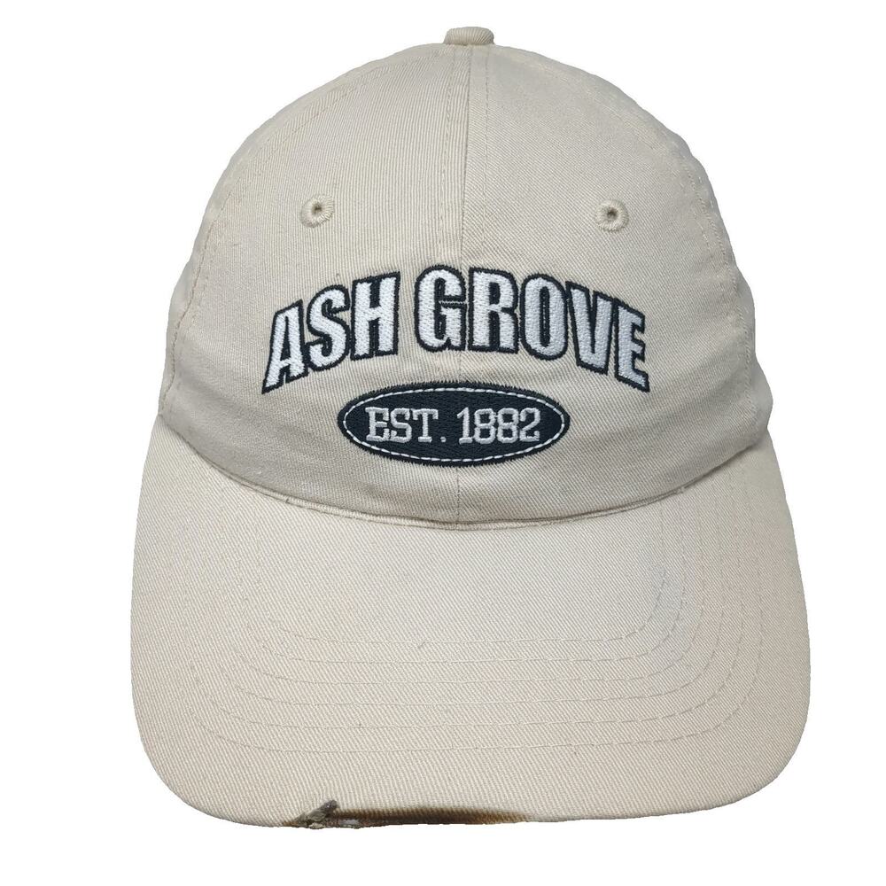 Graffiti Baseball Cap Beige One Size Slideback Cotton Ash Grove Est 1882 Hat